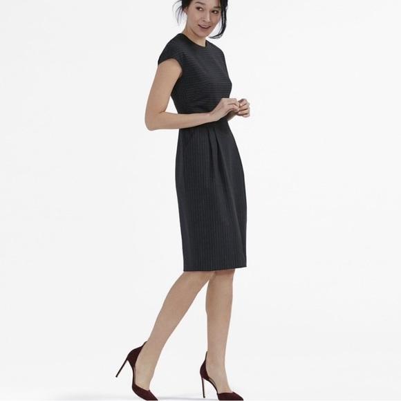 MM Lafleur The Masha 2.0 Pinstriped Wool Dress
